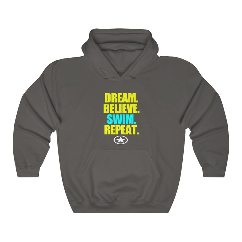 DREAM. BELIEVE. SWIM. Unisex Heavy Blend™ Hooded Sweatshirt