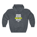 DREAM. BELIEVE. DISC GOLF. REPEAT. Unisex Heavy Blend™ Hooded Sweatshirt