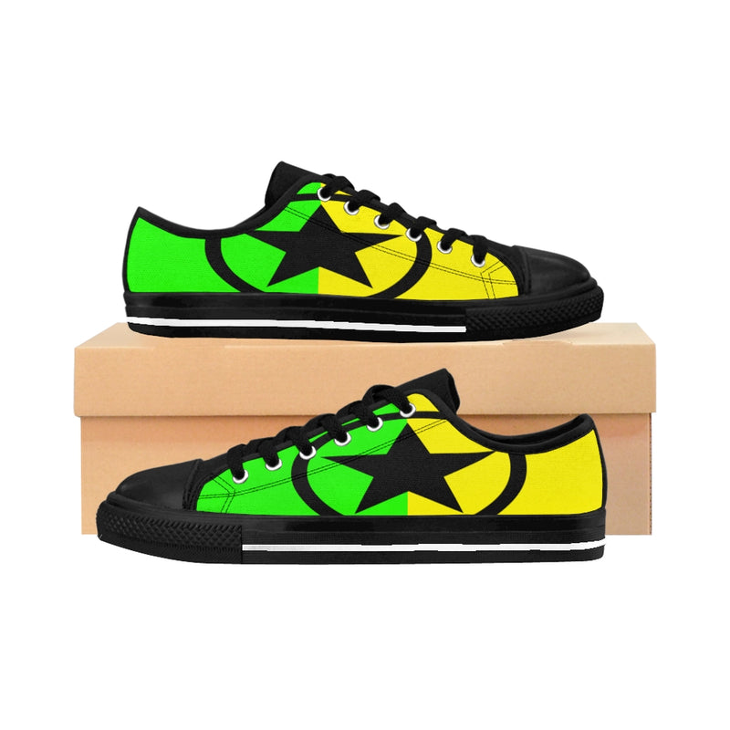 Global Super Star Men's Sneakers Black Yellow & Neon Green