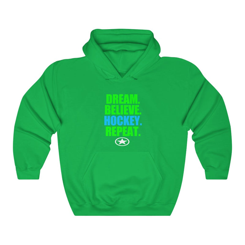 DREAM. BELIEVE. HOCKEY. Unisex Heavy Blend™ Hooded Sweatshirt