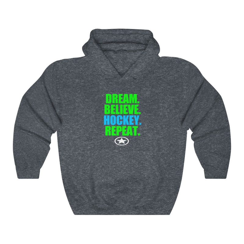 DREAM. BELIEVE. HOCKEY. Unisex Heavy Blend™ Hooded Sweatshirt