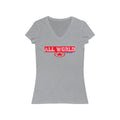 ALL WORLD Women's Jersey Short Sleeve V-Neck Tee