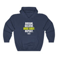 DREAM. BELIEVE. DISC GOLF. REPEAT. Unisex Heavy Blend™ Hooded Sweatshirt