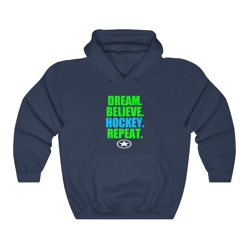 DREAM. BELIEVE. HOCKEY. Unisex Heavy Blend™ Hooded Sweatshirt