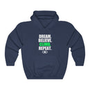 Dream. Believe. Climb. Repeat. Unisex Heavy Blend™ Hooded Sweatshirt