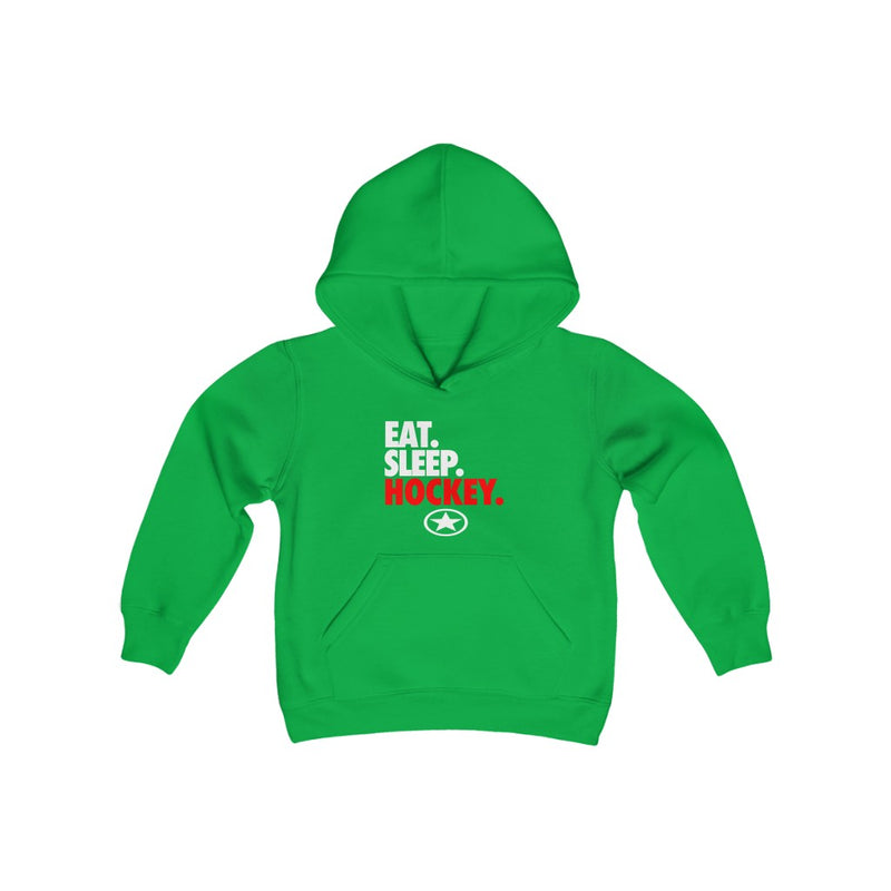 EAT. SLEEP. HOCKEY. Youth Heavy Blend Hooded Sweatshirt