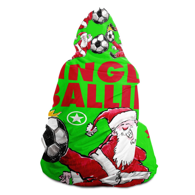 Jingle Ballin' SOCCER Super-Comfy-Cozy Hooded Sherpa Blanket Perfect Christmas Gift for Soccer Fanatics!