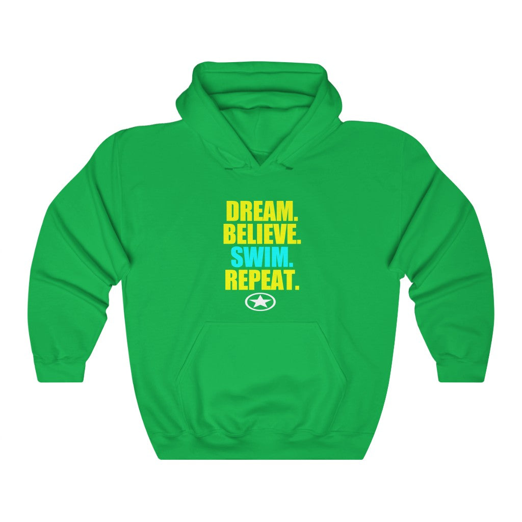 DREAM. BELIEVE. SWIM. Unisex Heavy Blend™ Hooded Sweatshirt