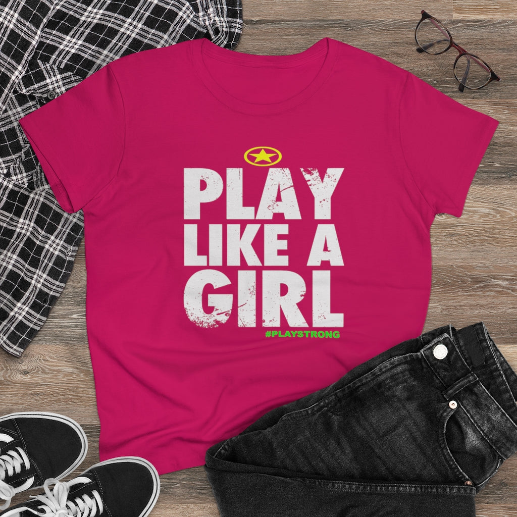 Play Like A Girl Women's Heavy Cotton Tee