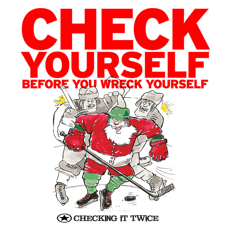 CHECKING IT TWICE Santa Hockey Mojo Unisex Hoodie