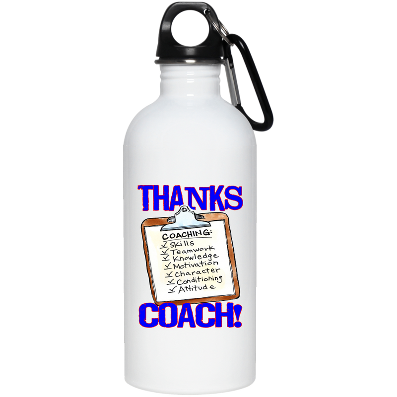 Thanks Coach! 20 oz. Stainless Steel Water Bottle