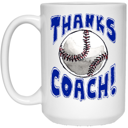 Thanks Coach! 15 oz. White Mug