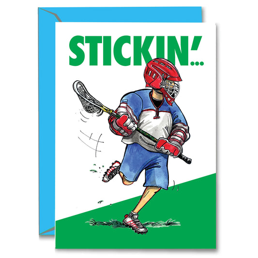 LACROSSE Birthday Power Player Birthday Card 1-Pack (5x7) Illustrated Sports Birthday Greeting Cards