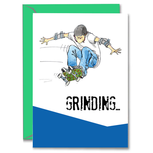 SKATEBOARDING Birthday Power Skateboarding Birthday Card 1-Pack (5x7) Illustrated Sports Birthday Greeting Cards