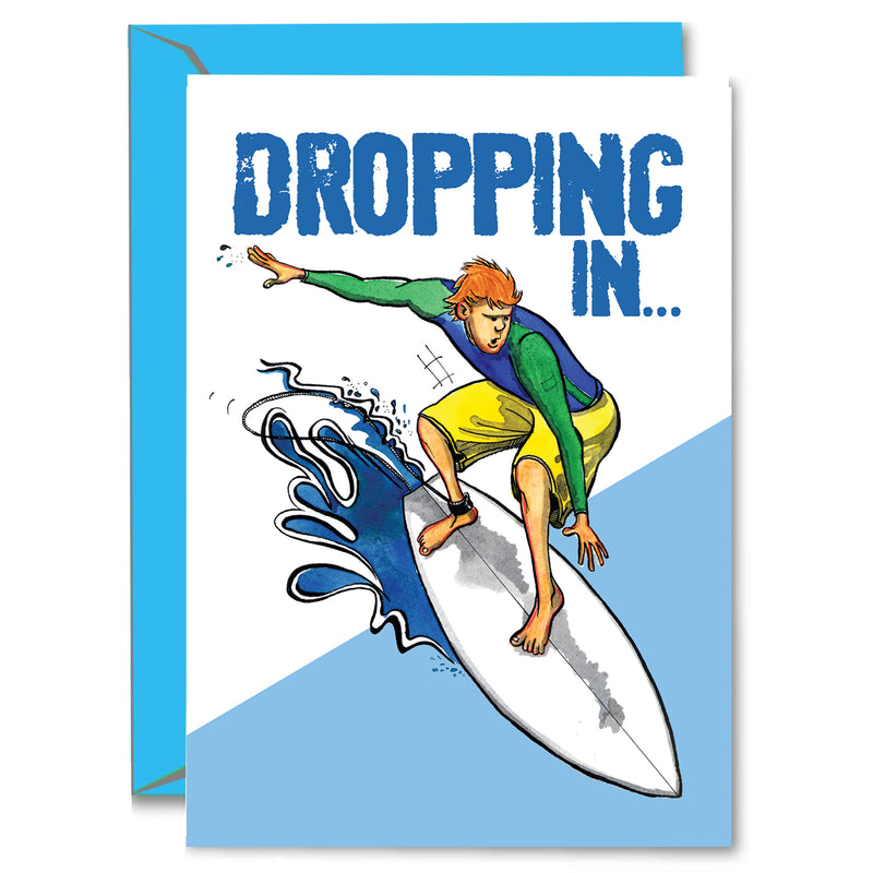 SURFING Birthday Power Surfing Birthday Card 1-Pack (5x7) Illustrated Sports Birthday Greeting Cards
