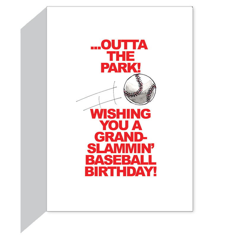 BASEBALL Birthday Power Player Birthday Card 1-Pack (5x7) Illustrated Sports Birthday Greeting Cards