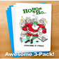 HOCKEY Christmas Cards "Checking It Twice" (3-Pack, 5"x7") Sports Powercards Greeting Cards 3-Pack