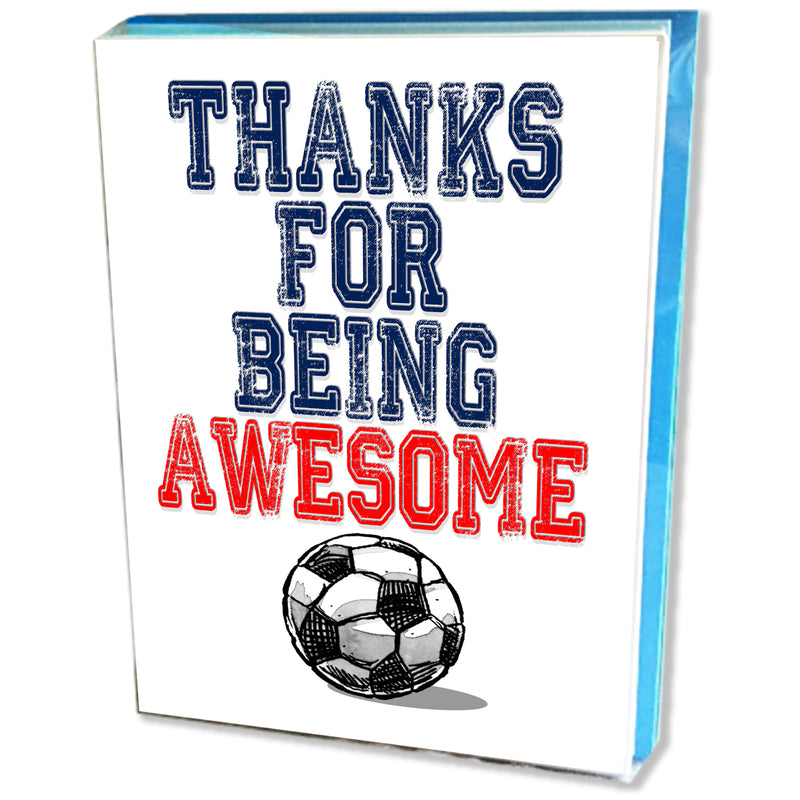 Soccer Thanks for Being Awesome Note Cards (4.25"x5.5") 12-PACK Sports Powercards