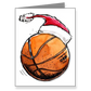 BASKETBALL Christmas "Have A Ball!" Note Cards (4.25"x5.5") 12-PACK