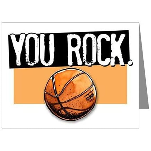 Basketball YOU ROCK Note Cards (4.25"x5.5") 12-PACK Sports Powercards