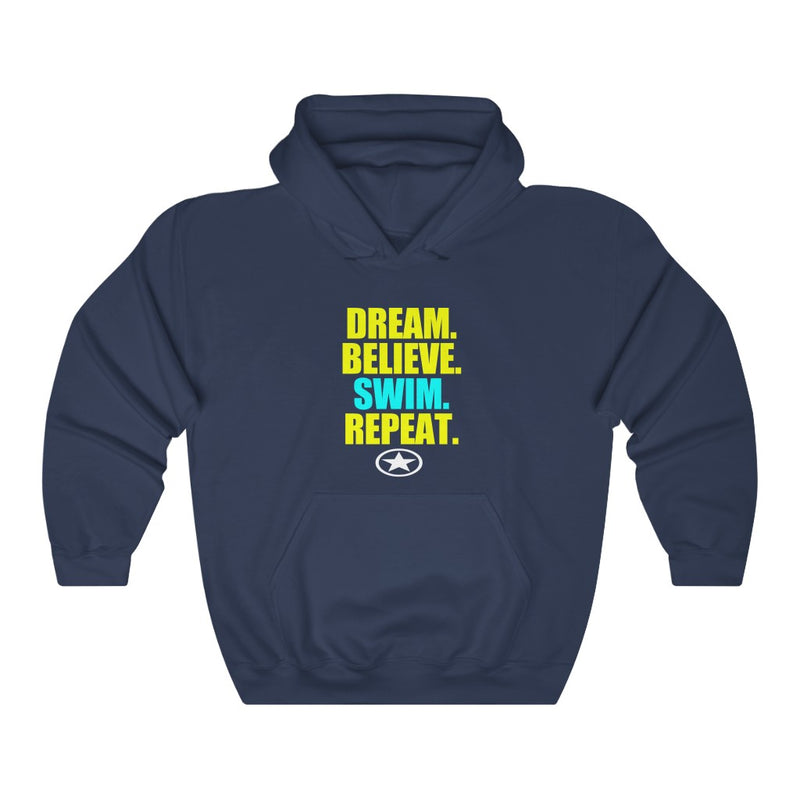 DREAM. BELIEVE. SWIM. Unisex Heavy Blend™ Hooded Sweatshirt