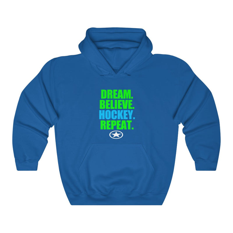 DREAM. BELIEVE. HOCKEY. Unisex Heavy Blend™ Hooded Sweatshirt