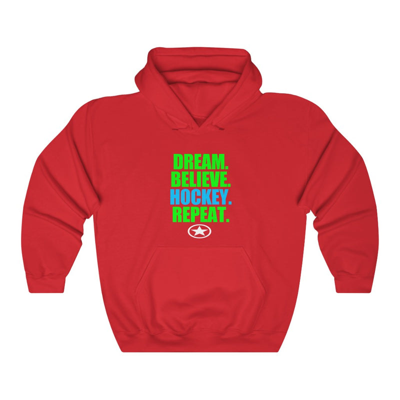 DREAM. BELIEVE. HOCKEY. Unisex Heavy Blend™ Hooded Sweatshirt