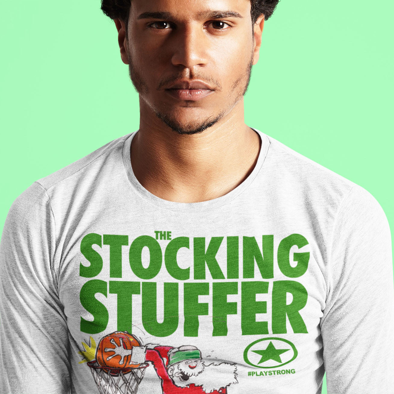 Santa Sports "Stocking Stuffer" Men’s Long Sleeve Shirt