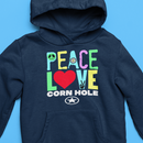 PEACE LOVE CORN HOLE Unisex Hoodie