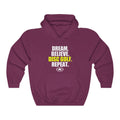 DREAM. BELIEVE. DISC GOLF. REPEAT. Unisex Heavy Blend™ Hooded Sweatshirt