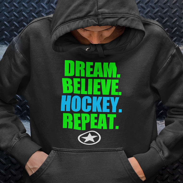 DREAM. BELIEVE. HOCKEY. Unisex Heavy Blend™ Hooded Sweatshirt