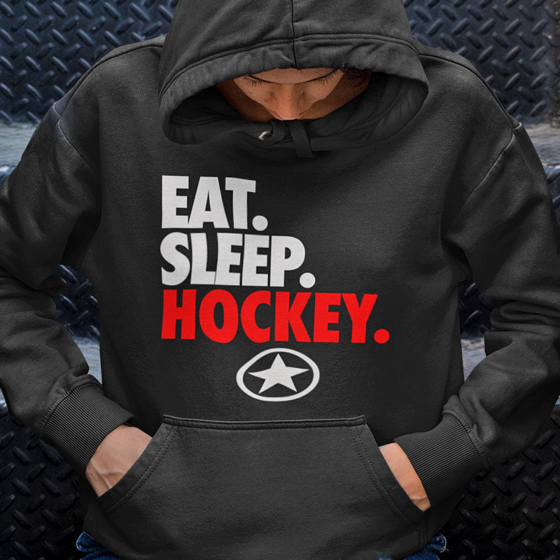 EAT. SLEEP. HOCKEY. Unisex Heavy Blend™ Hooded Sweatshirt