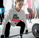 EAT. SLEEP. RUGBY. Women's eco fitted hoodie