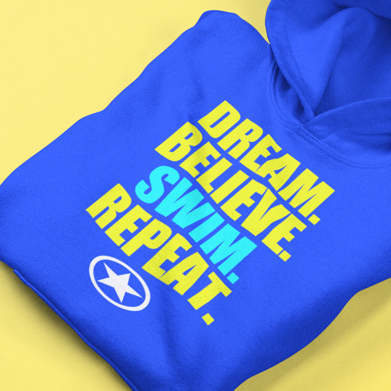 DREAM. BELIEVE. SWIM. Unisex Heavy Blend™ Hooded Sweatshirt