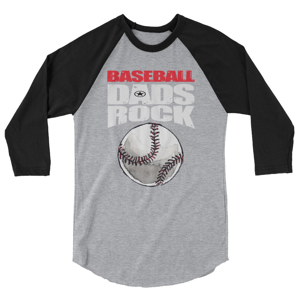 BASEBALL DADS ROCK! 3/4 Sleeve Baseball Shirt
