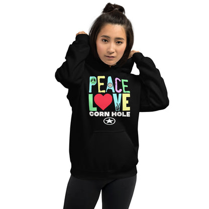 PEACE LOVE CORN HOLE Unisex Hoodie