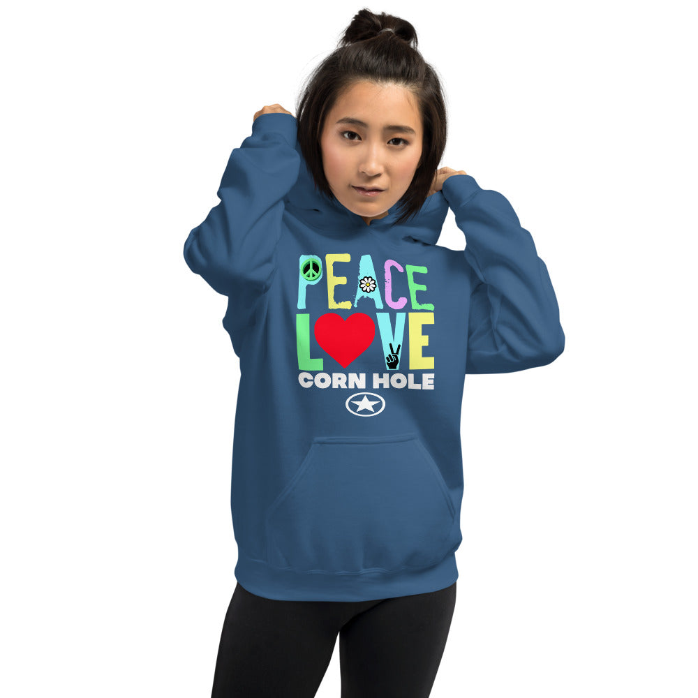 PEACE LOVE CORN HOLE Unisex Hoodie