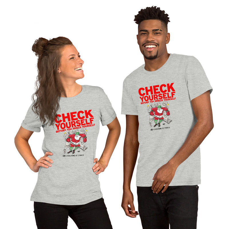 CHECK YOURSELF! Santa Sports Hockey Short-Sleeve Unisex T-Shirt