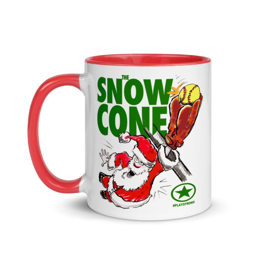 THE SNOW CONE Softball Santa Sports #playstrong Mug with Color Inside