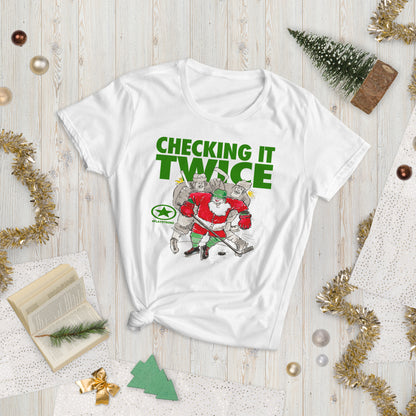 Santa Sports "Checking It Twice" Women's short sleeve t-shirt