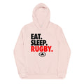 EAT. SLEEP. RUGBY. Women's eco fitted hoodie